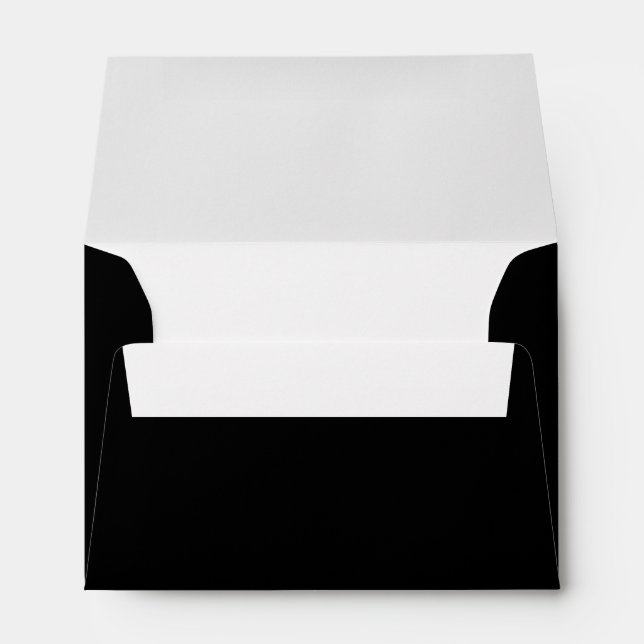 Elegant Simple Minimal Classic Stylish Basic Black Envelope (Back (Bottom))