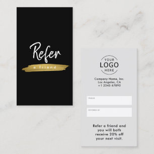 Elegant Simple Minimal Corporate Logo Referral Card