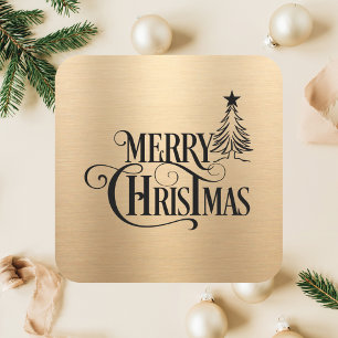 Elegant Simple Minimal Festive Merry Christmas Square Sticker