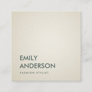 ELEGANT SIMPLE MINIMAL PEARL SILVER PROFESSIONAL SQUARE BUSINESS CARD