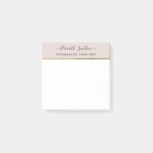 Elegant Simple Minimal Taupe Personal Stationery Post-it Notes