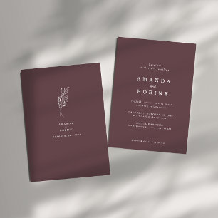 Elegant Simple Minimal Wedding Invitation