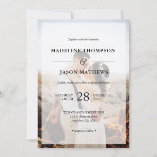 Elegant Simple Minimalist 2 Photo Wedding Invitation