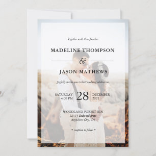 Elegant Simple Minimalist 2 Photo Wedding Invitation