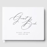 Elegant Simple Minimalist Black & White Wedding Guest Book<br><div class="desc">This Elegant Simple Minimalist Black & White Wedding Guest Book is the perfect addition to your special day! Featuring a stunning black and white design with elegant calligraphy script, this guest book is customisable with your very own monogram. This unique and personalised guest book is perfect for any romantic, rustic...</div>