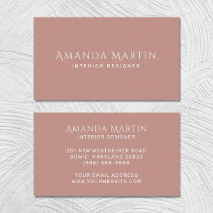 Elegant Simple Minimalist Blush Pink Boho  Business Card