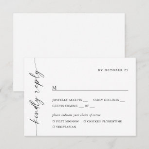 Elegant Simple Minimalist Calligraphy Meal Choice RSVP Card