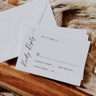 Elegant Simple Minimalist Calligraphy Meal Choice RSVP Card