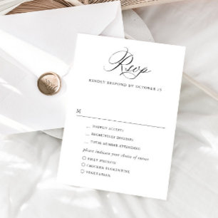 Elegant Simple Minimalist Calligraphy Meal Choice RSVP Card