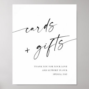 Elegant Simple Minimalist Cards and Gifts Wedding Poster