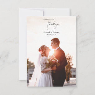 Elegant Simple Minimalist Classic Wedding Thank You Card