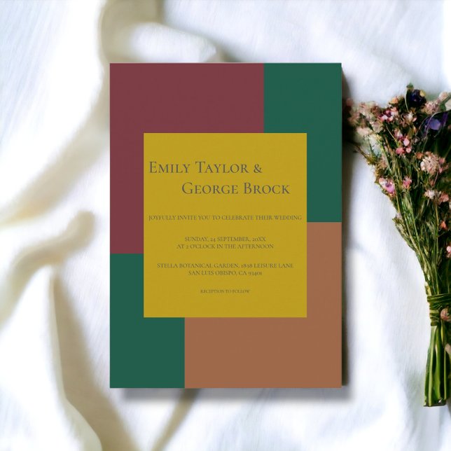 Elegant Simple Minimalist Colourful Modern Wedding Invitation (Creator Uploaded)