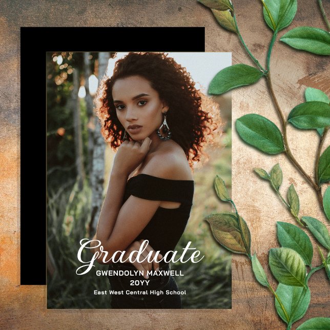 Elegant Simple Minimalist Graduate Photo Invitation (Creator Uploaded)