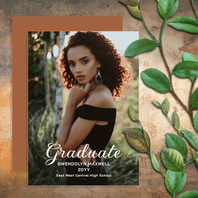 Elegant Simple Minimalist Graduate Photo  Invitation (Creator Uploaded)