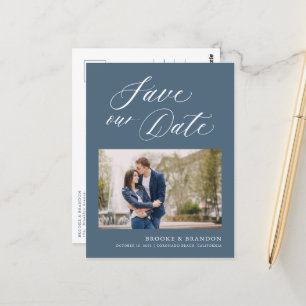 Elegant Simple Minimalist Modern  Save the Date Postcard