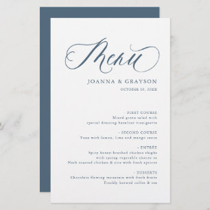 Elegant Simple Minimalist Modern Wedding Menu