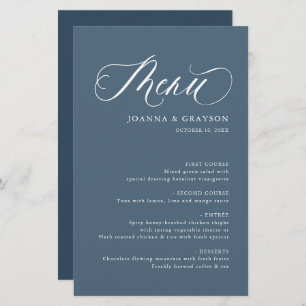 Elegant Simple Minimalist Modern Wedding Menu