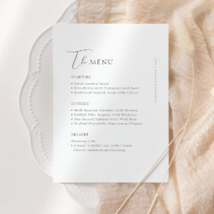 Elegant Simple Minimalist Modern Wedding Menu