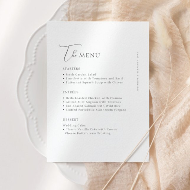 Elegant Simple Minimalist Modern Wedding Menu (Creator Uploaded)