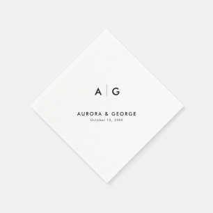 Elegant Simple Minimalist Modern Wedding Napkin