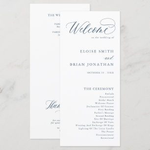 Elegant Simple Minimalist Modern Wedding  Programme
