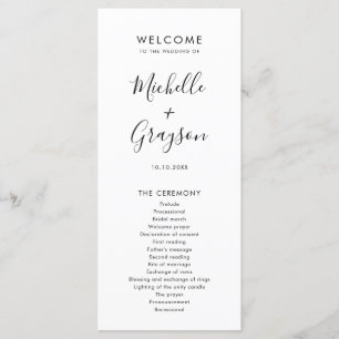 Elegant Simple Minimalist Modern Wedding  Programme