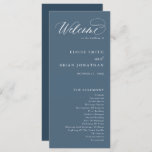 Elegant Simple Minimalist Modern Wedding  Programme<br><div class="desc">Simple Minimalist dusty blue slate wedding program. Please find more matching designs and variations from my "blissweddingpaperie" store. And feel free to contact me for further customisation or matching items.</div>