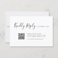 Elegant Simple Minimalist Modern Wedding  RSVP Car