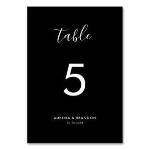 Elegant Simple Minimalist Modern Wedding Table Number
