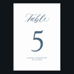 Elegant Simple Minimalist Modern Wedding  Table Number<br><div class="desc">Simple Minimalist Dusty blue slate wedding table number. Please find more matching designs and variations from my "blissweddingpaperie" store. And feel free to contact me for further customisation or matching items.</div>