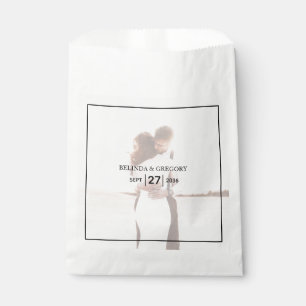 Elegant Simple Minimalist Photo Wedding  Favour Bags