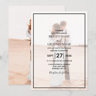 Elegant Simple Minimalist Photo Wedding Invitation