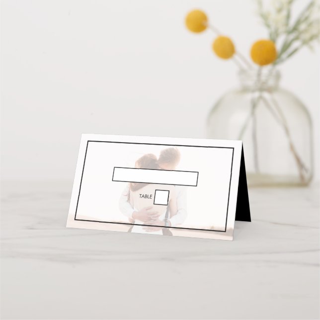Elegant Simple Minimalist Photo Wedding  Place Card (Front)