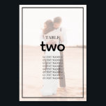 Elegant Simple Minimalist Photo Wedding  Table Number<br><div class="desc">This design is solely based around the wedding couple's photo. A simple black thin border frames the wedding text and opaque photo whilst on the reverse side the same photo is showcased without an opaque layer and border frame. An elegant minimalist wedding table number design with simple and modern elements...</div>