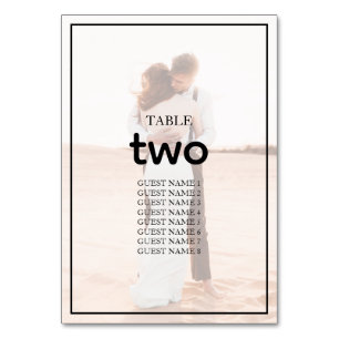 Elegant Simple Minimalist Photo Wedding  Table Number