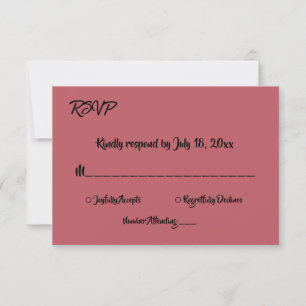 Elegant Simple Minimalist Script Modern Wedding RSVP Card