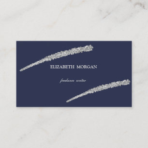 Elegant Simple, Minimalist, Silver Glitter Line Business Card