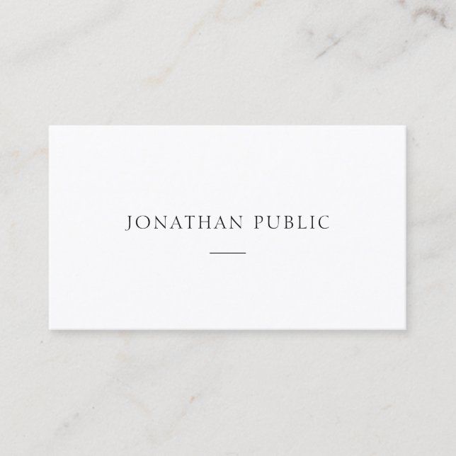 Elegant Simple Minimalist Template Professional Business Card (Front)