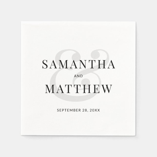 Elegant Simple Minimalist Wedding Napkin (Front)