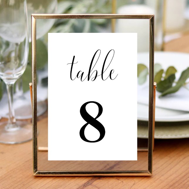 Elegant Simple Minimalist Wedding Table Card (Creator Uploaded)