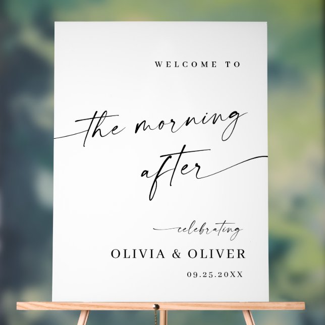 Elegant Simple Minimalist Welcome Farewell Brunch Acrylic Sign (Neutral)