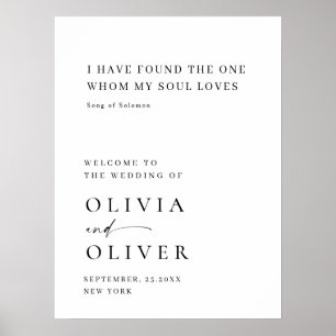 Elegant Simple Minimalist Welcome Wedding Poster