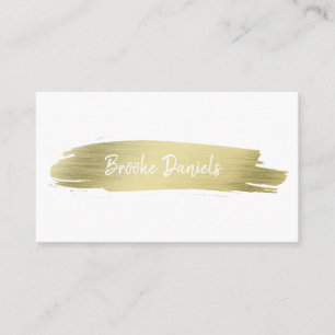 Elegant Simple Modern Abstract Brushstroke Gold Business Card
