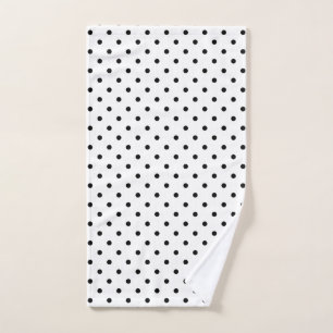 Elegant simple modern black white polka dot hand towel