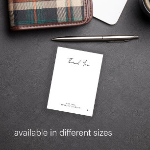 Elegant simple modern chic script thank you card