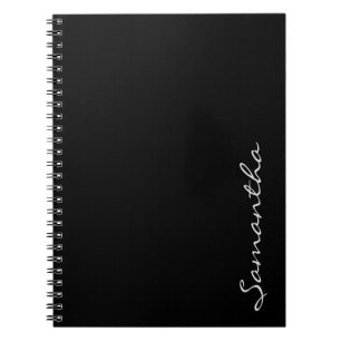 elegant simple modern chic trendy monogram black notebook