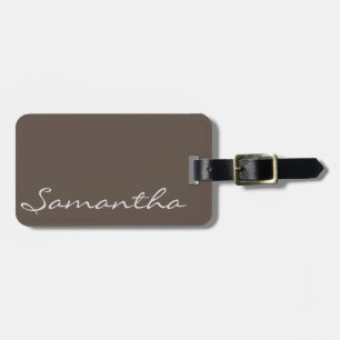elegant simple modern chic trendy monogram grey luggage tag