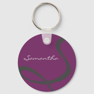 elegant simple modern chic trendy monogram purple key ring