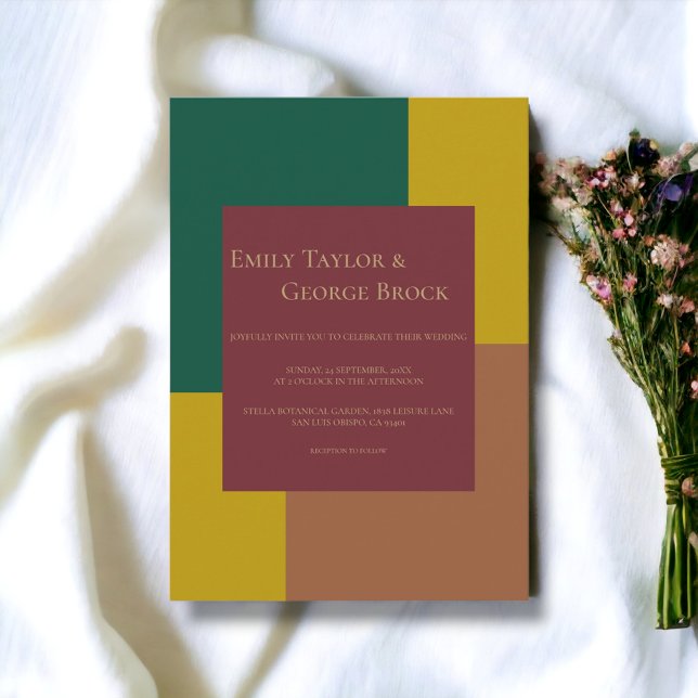 Elegant Simple Modern Colourful Formal Wedding Invitation (Creator Uploaded)