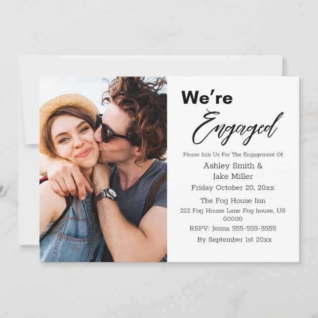 Elegant & Simple Modern Engagement Party Invitation (Front)